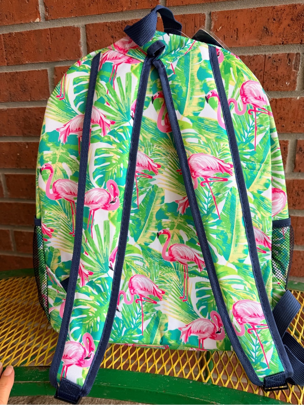 NWT NGIL Tropical Flamingo Print Backpack - Pink & Green - Picture 5 of 11